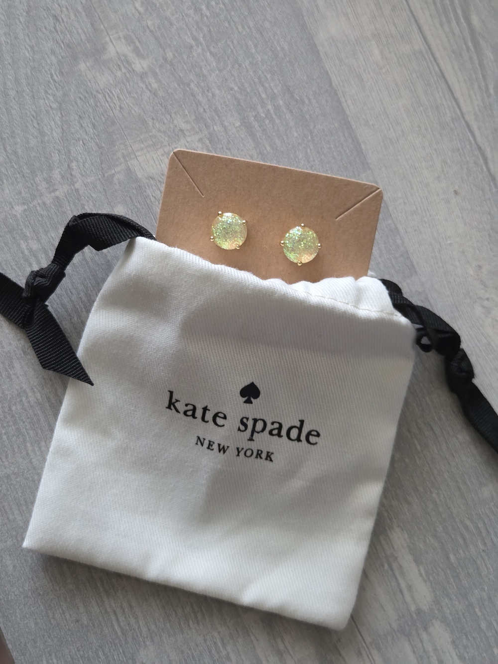 kate spade Iridscent Glitter Gold-Trim Stud Earrings